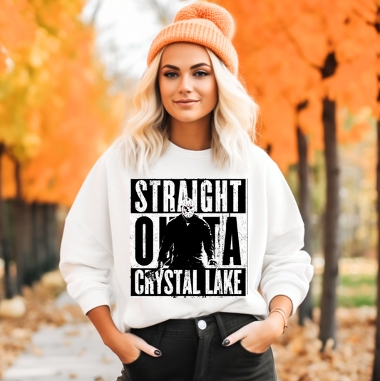 Halloween Straight Outta Crystal Lake Crew Neck Sweatshirt