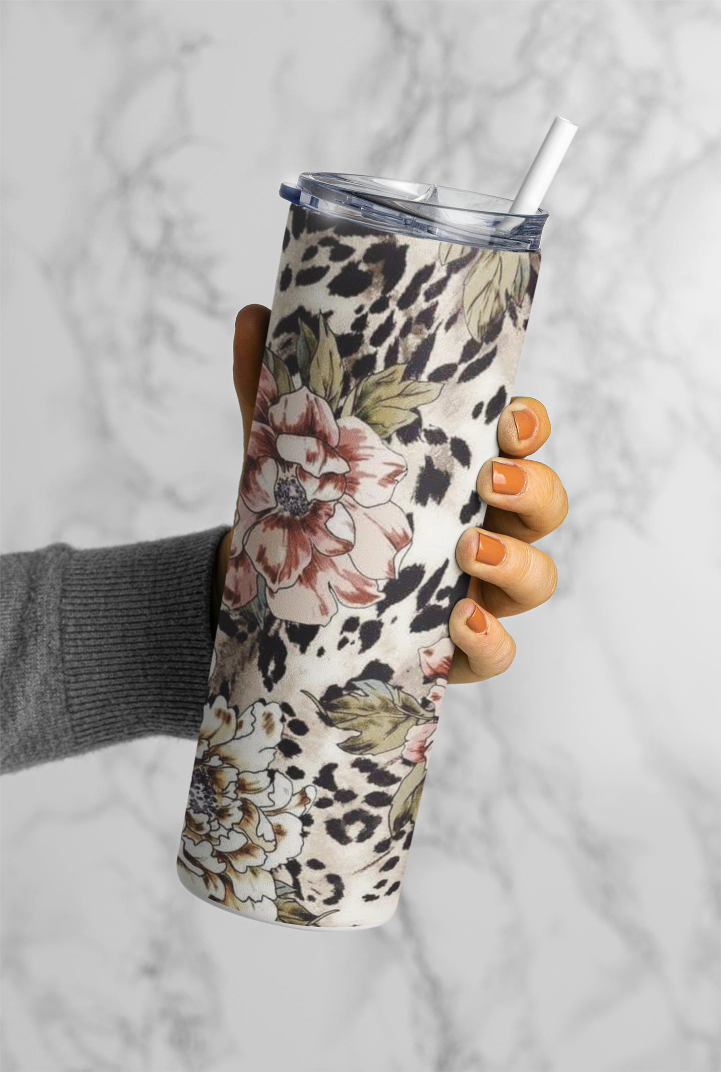 Leopard Flower Tumbler