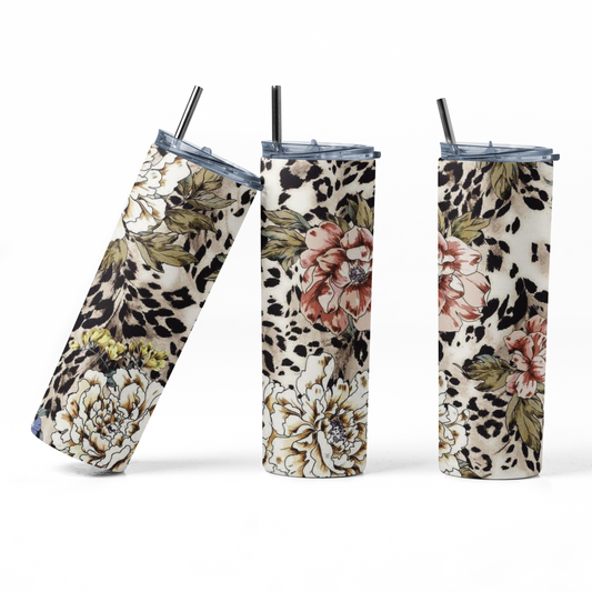 Leopard Flower Tumbler