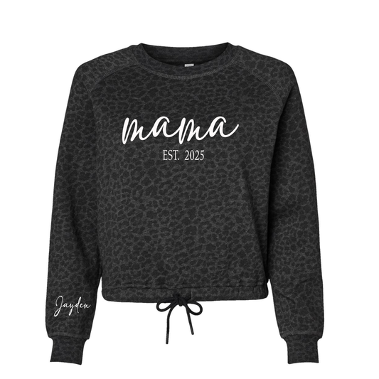 Custom Leopard Mama Crewneck Sweatshirt